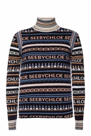 Striped turtleneck sweater with logo, zdjęcie 1 Striped turtleneck sweater with logo od See By Chloe